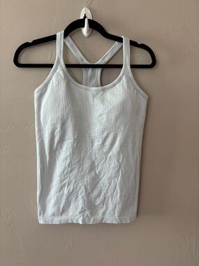 Lululemon Black Ebb To Street Ribbed Tank Top Racerback Built in Bra Size 8